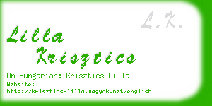 lilla krisztics business card